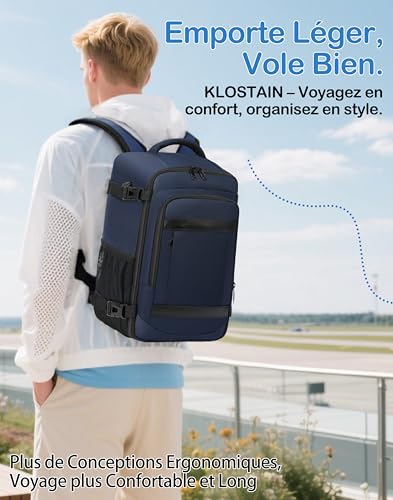 Sac Cabine Easyjet 45X36X20 : KLOSTAIN Sac à Dos Voyage Cabine Avion 45x36x20 pour Easyjet 30L ... – Image 6