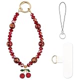 Élégant Cordon Téléphone Portable avec Perles & Dragonne Sécurisée Ce bijou de téléphone en perles et cristaux apporte instantanément du style à votre mobile. Sa forme courte et confortable sert également de dragonne anti-chute, idéale pour garder votre téléphone au poignet lors des déplacements, des courses ou des trajets quotidiens