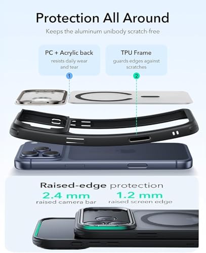 Image of MagPro case with stand for Apple iPhone 17 Pro Max | Magnetic Compatible Protective Cover, Strong Magnetic, Shockproof Armor, Scratch Resistant Polycarbonate Hard Back | Translucent Matte Blue