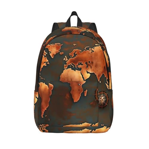 Sac à dos femme rouillé carte du monde pour protéger votre ordinateur en voyage et randonnée