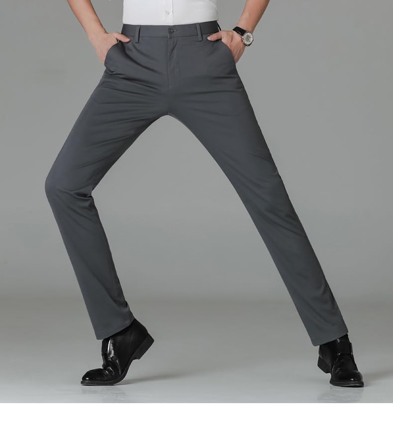 Men Pants Dress Classic Slim Fit Comfort Suit Premium Casual Flat-Front Pant4