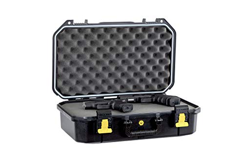 Plano All-Weather Four Pistol Case Watertight & Dust-Proof Gun Case for Two Pistols; High Density Pluck Foam, Black; Continuous Dri-Loc Seal - image 1