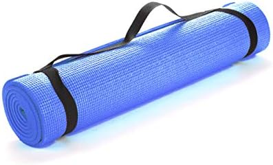 Mind Reader YOGAPVC-PUR All Purpose Extra Thick Yoga Fitness & Exercise Mats with Carrying Strap, High Density Anti-Tear