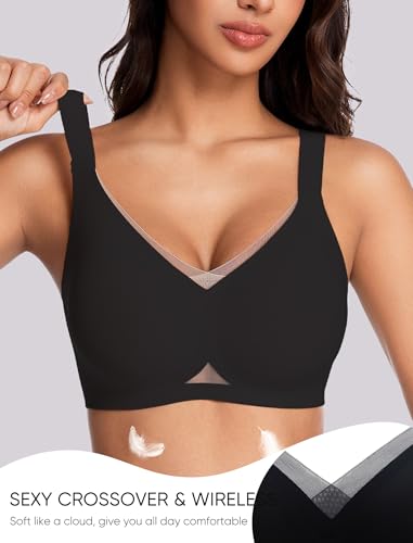 Image of Gailife Crossover Bras for Women No Underwire Wireless Bralettes Seamless Supportive T Shirt Everyday Bras