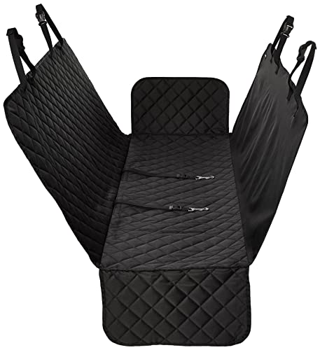Hamaca para Perro 27 Amazon Basics Funda de asiento acolchada e impermeable en forma de hamaca para el trasero del coche, Estándar, 147,3 x 137,2 cm, Negro