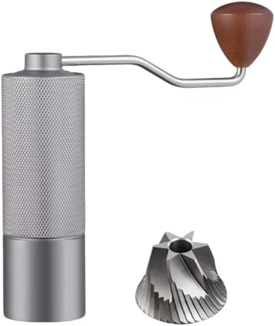 Manual Coffee Grinder with Magnetic Handle, Aluminum Alloy, Adjustable Coarseness, Portable, 6.3x1.97 Inch, 25g Capacity, Modern Minimalism (Upgraded Model - 5-Star)