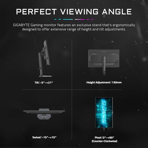 Image of GIGABYTE G25F2A 24.5-Inch FHD IPS Gaming Monitor, 240Hz, 1ms, AMD FreeSync Premium, HDR Ready, Ergonomic Stand, Eye-Safe Gaming Display