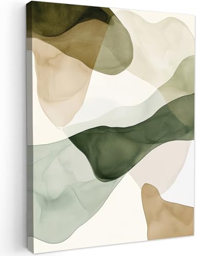 MuchoWow© Cuadros Decoracion Salon Modernos 50x70 cm para Dormitorios Cuadro Decorativos de Salon Lienzos Decorativo Pared Comedor Decoracion Pasillo Japandi - Abstracto - Verde