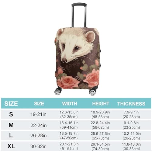 Opossum And Roses Luggage Cover Protector - Travel Suitcase Sleeve with Dual-Sided Prints, Universal Fit 18-32 Inch, Washable Anti-Scratch Travel Baggage Cover XL2
