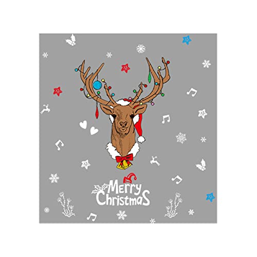 WWZYX Ventana de Navidad Clings Navidad Reno Ventana de Vidrio Etiqueta de la Pared PVC Glass Christmas Fiesta de la Navidad Etiqueta engomada Cover