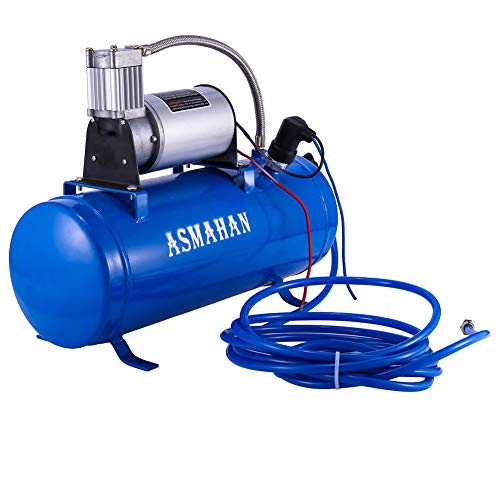 longrun Train Horn, Air Horn Car Boat Golf Cart Motorcycle Vehicle Boat Horns 12v Waterproof, with 12 Volt Compressor 4 Trumpet