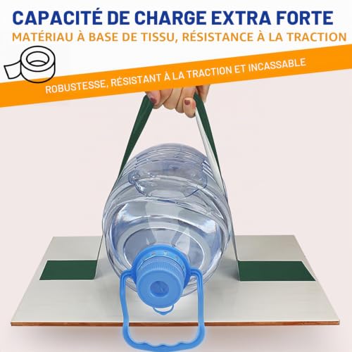 Rusoz Ruban Adhésif Blindé Extra Fort, 20 m X 25 mm Ruban Toile Adhésif Vert Ruban De Réparation Imperméable Heavy Duty Duct Tape Pour Canalisations, Moquette, De Scellage, Réparations, Marquage – vue 5