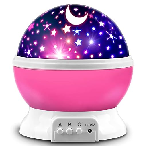 Star Projector, MOKOQI Night Light Lamp Fun Gifts for 1-4-6-14 Year Old Girls and Boys Rotating Star Sky Moon Light Projector for Kids Bedroom Decor -Pink
