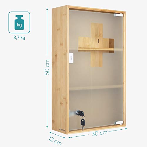 Zedelmaier Medizinschrank Aus Bambus, Abschließbarer