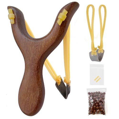 Solid Wooden Slingshot with Classic Construction Hunting Slingshot for Catapult Game, Outdoor, Hunting-for Adult