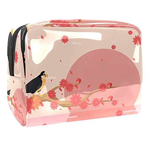 Trousse de maquillage spacieuse à motif floral grand format pour femme et fille