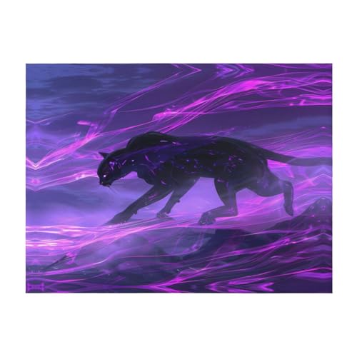 JDFHGNU Black Leopard Pattern Fashion Flannel Bed Blanket 40"X30" Suitable for Camping Or Traveling Bed Sofa