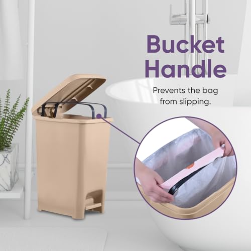 Bote de basura con pedal Superio beige 26 litros miniatura 3