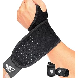 HiRui Breathable Wrist Brace (Pair) for Relieve Wrist Pain from Carpal Tunnel, Arthritis, Tendonitis, Sprain, TFCC | Adjustable Wrist Wraps Wrist Support for Weightlifting, Tennis – Fits All (Black)