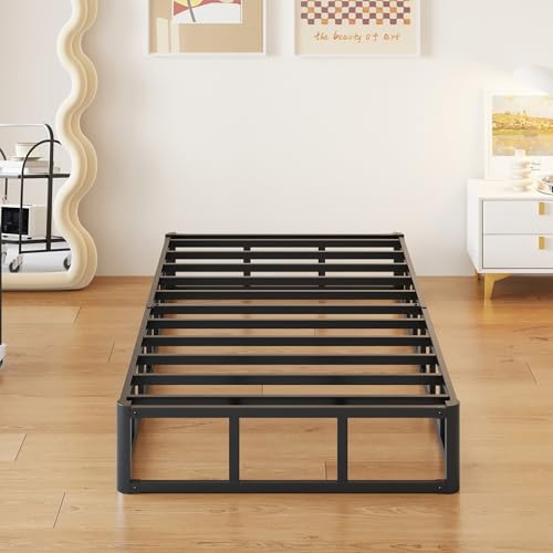 Yicensen 10 Inch High Profile Twin Box Spring Heavy Duty Metal Box Spring Twin with Fabric Cover, Sturdy Mattress Foundation, Easy Assembly, Noise Free, Black