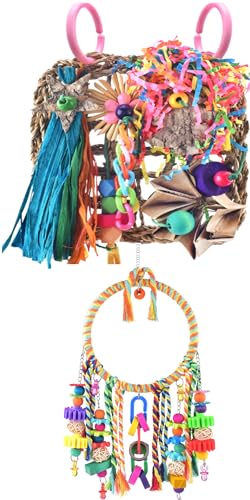 KATUMO Bird Toys, Bird Foraging Wall Toy Parrot Grass Swing Mat, ...