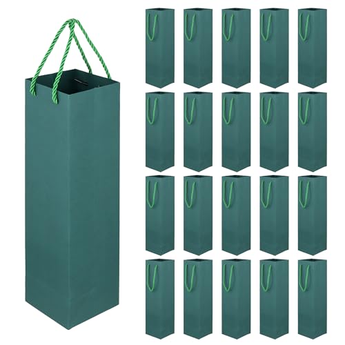 Sacs cadeaux bouteille de vin vert MANCHAP 9x9.5x35cm emballage fête mariage