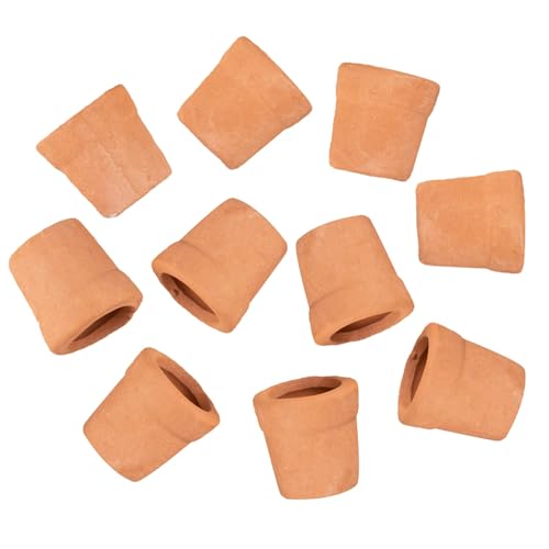 AUEAR 10 Pack Fairy Garden Mini Clay Pots Small Flower Pot Terra Cotta for Indoor Outdoor Crafts 0.8x0.7