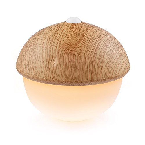 Lampada da Comodino Orientabile LED Sensore Tattile, VADIV Luce Notturna Wood Grain USB Luce Ricaricabile per Camera dei Bambini Camera Letto