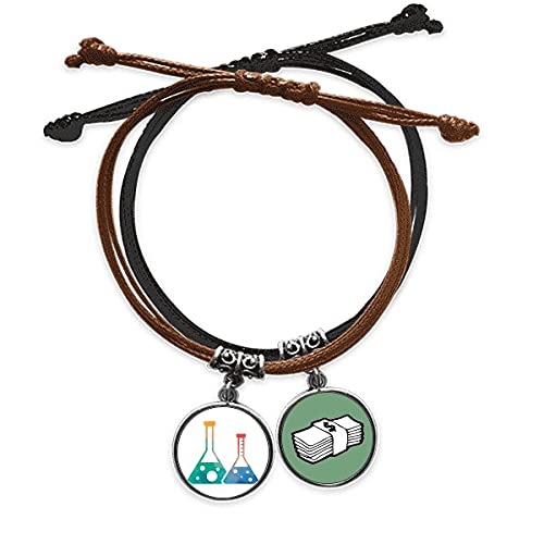 Matraces cónicos pulsera de cuero trenzado con cuerda de mano amuleto dinero