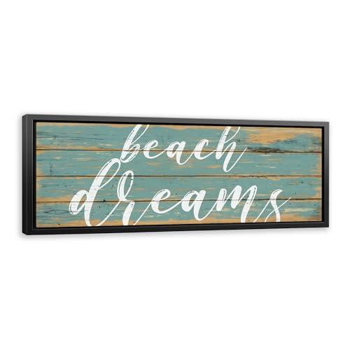 Awesometik Rustic BEACH DREAMS Canvas Sign -BEACH DREAMS Sign Canvas