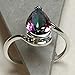 Natural Rocks by Kala Beautiful 2ct Mystic Topaz 925 Solid Sterling Silver Ring Size 5, 6, 7, 8, 9