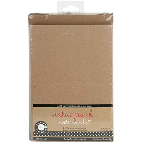 Canvas Lienzo Corp Papel Value Pack Tarjetas y Sobres x 13,4 cm 2-Kraft