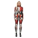 Cosplay Life Muscle Bodysuit Costume For Unisex Adult - Spandex Stretch Adult Jumpsuit (Red, L)