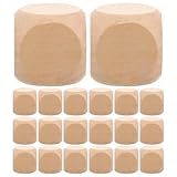 HOODANCOS 20個木製ダイス 無塗装六面体ブロック クラフト用 ウッド素材 軽量コンパクト 教育用ゲーム 作画や筆記可能 素材