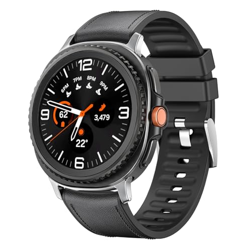 VeveXiao���U�[�ƃV���R���X�g���b�v�BSamsung Galaxy Watch 8 Classic 46mm�o���h�ɑΉ��B���Ԃ̂Ȃ����U�[�X�g���b�v�����p�B�ϖ��Ր��A�ʋC���AGalaxy Watch 8 40mm�A44mm�A���f�B�[�X�A�����Y�p�B, 