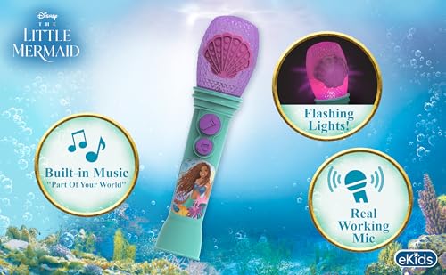Image of Little Mermaid Toy Microphone for Kids, Includes Built-in Music and Lights, Ideal Toddler Toys