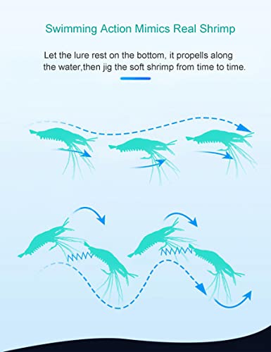 Avlcoaky Shrimp Lure Bass Fishing Saltwater, Glow Soft Artificial Shrimp Baits For Speckled Trout, Flounder, Redfish #TOP4