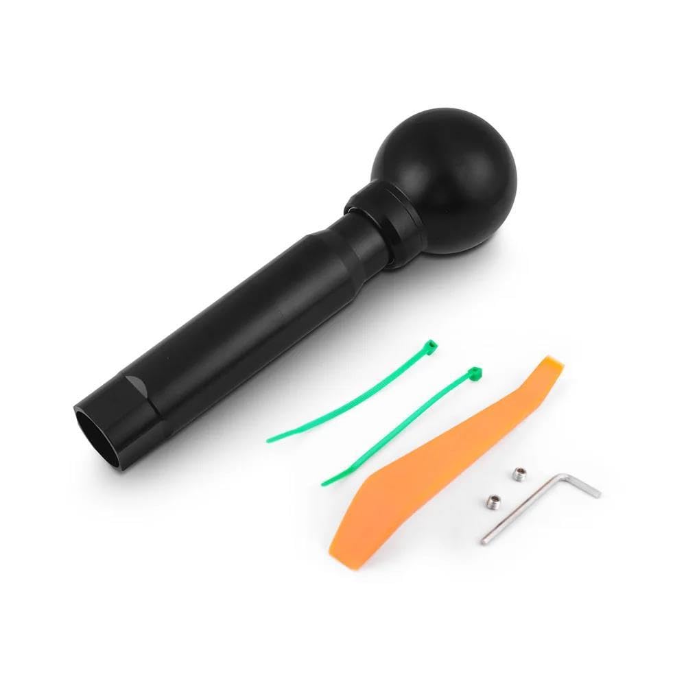 Hyasdbwe Black Automatic Gear Shift Knob Shifter Lever Trim For Fit For Jazz Gk5 For City Gm6 Round Ball Button Shifter Knob Handle Gear Shifter Parts(Black)