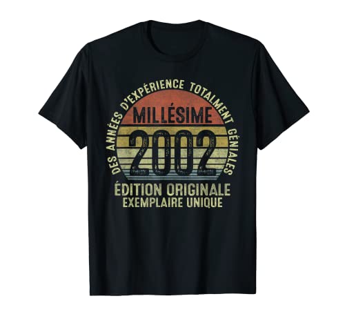 Vintage 2002 2002 20 Años Cumpleaños Hombre Mujer Camiseta