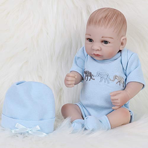 Enadoll NEW BABY 10IN Reborn Baby Boy Doll Realistic Silicone Vinyl 10 Inch Soft Body Lifelike Doll Gift Set thumb #4
