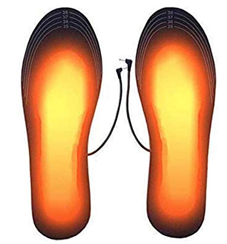 Womdee Plantilla de Calentamiento USB, 2019 Nuevo Plantillas de Zapatos con calefacción eléctrica Plantillas de Zapatos calefactables de Corte Lavable Fibra elástica EVA