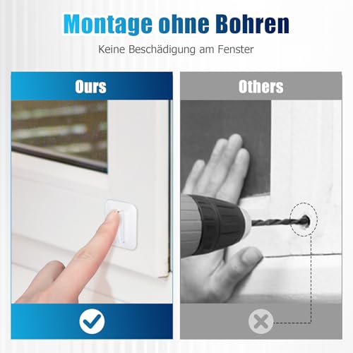 Ancable 4 Stück Klebeplatten mit Spannschuh für Plissee Montage ohne Bohren - Hochfeste Klebestreifen Selbstklebend Anti-Drop für Kunststoff PVC Alu Fensterrahmen
