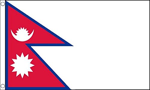 Flagtex Nepal Flag 3ft x 2ft Nepali National Flag Unique Double Pennant Red Blue with Sun Moon Premium Polyester Brass Grommets Double Stitched 90cm x 60cm Indoor Outdoor Banner Decoration