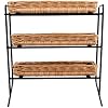 Grand Présentoir Panier Osier Naturel 60x50x18 Cm – Rangement & Déco Authentique Fait Main Écologique