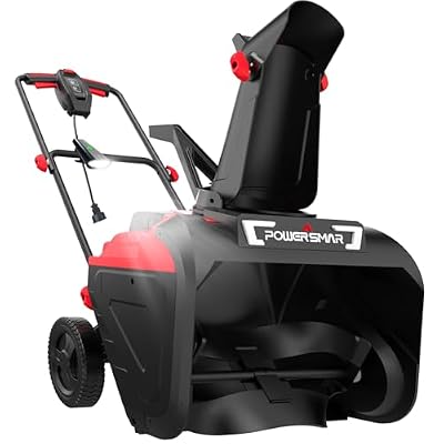 PowerSmart Electric Snow Blower, 21-Inch Corded Snow Thrower, 15-Amp, with LED Light for Yard Driveway Deck