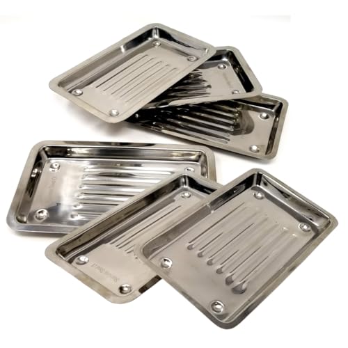 6 Pack Professional Medical Surgical Stainless Steel Dental Procedure Tray Thickening Lab Instrument Tools Trays to Use for Educational Training of Medical Laboratory Procedures - 8