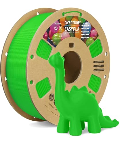 OVERTURE Easy PLA 1.75mm 3D Printer Filament, 1kg PLA Cardboard Spool (2.2lbs), Dimensional Accuracy +/- 0.02mm, Fit Most FDM Printer (Easy Green)