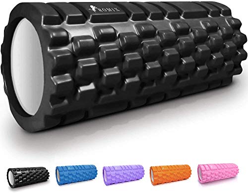 ROMIX Rodillo de Espuma para Masaje Muscular de Tejido Profundo Liberar Las Piernas y el Dolor de Espalda, Terapia de Punto Activación Resistente y Duradera Extra Firme Alta Densidad, Pilates Yoga