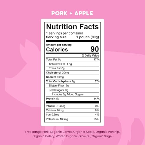 Image of Serenity Kids 6+ Month Pork Baby Food Pouches - Free Range Pork + Apple with Organic Carrots & Sage - BPA-Free Food Pouches for Baby - 3.5 Oz, 1 Count