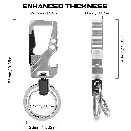 Image of Techpro Stainless Steel Keychain Heavy Duty Car Key Chain For Men And Women, Black